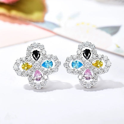 [Zalyn]LOOP EARRINGS FULL MOTIF DIAMOND 16MM