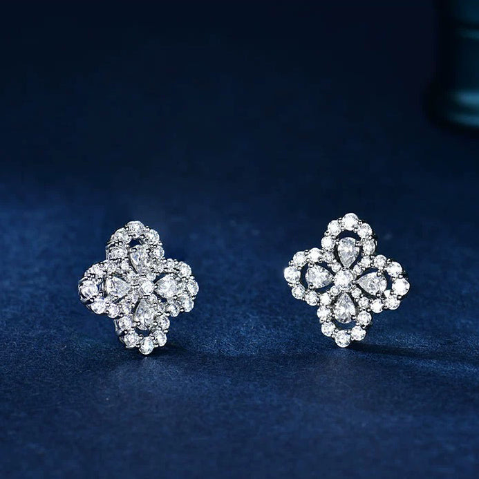 [Zalyn]LOOP EARRINGS FULL MOTIF DIAMOND 16MM