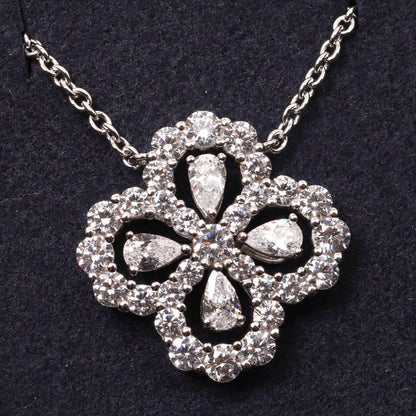 [Zalyn]LOOP NECKLACE FULL MOTIF DIAMOND 16MM MULTIPLE COLORS