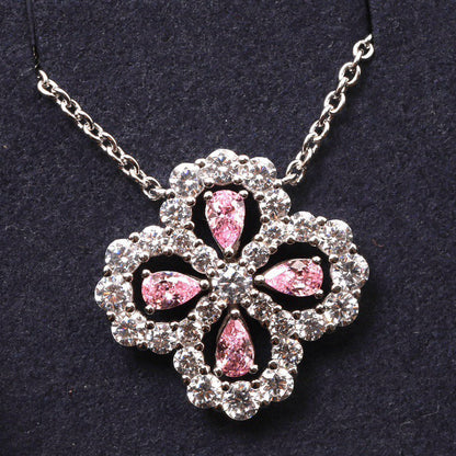 [Zalyn]LOOP NECKLACE FULL MOTIF DIAMOND 16MM MULTIPLE COLORS