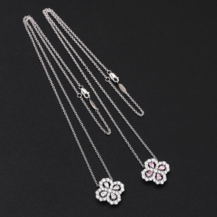 [Zalyn]LOOP NECKLACE FULL MOTIF DIAMOND 16MM MULTIPLE COLORS