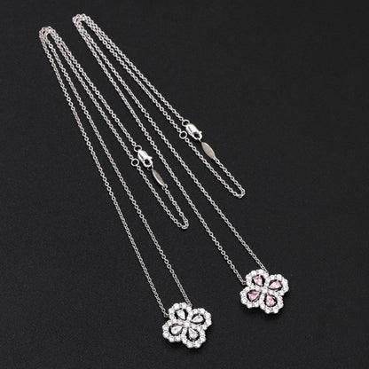 [Zalyn]LOOP NECKLACE FULL MOTIF DIAMOND 16MM MULTIPLE COLORS