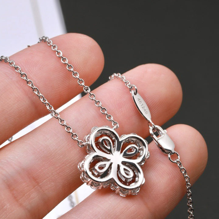 [Zalyn]LOOP NECKLACE FULL MOTIF DIAMOND 16MM MULTIPLE COLORS