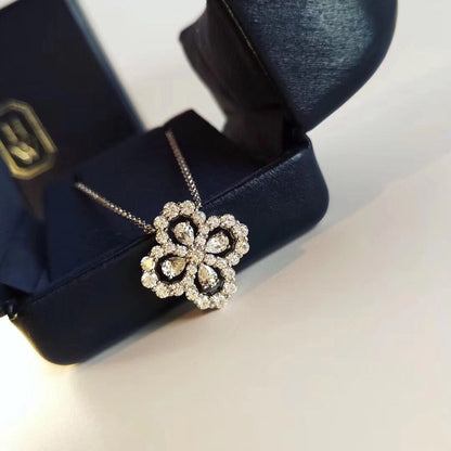 [Zalyn]LOOP NECKLACE FULL MOTIF DIAMOND 16MM MULTIPLE COLORS