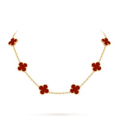 [Zalyn]CLASSIC LUCKY 10-MOTIF CLOVER NECKLACE GOLD COLLECTION