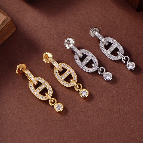 [Zalyn]HM CHAINE DIAMOND EARRINGS