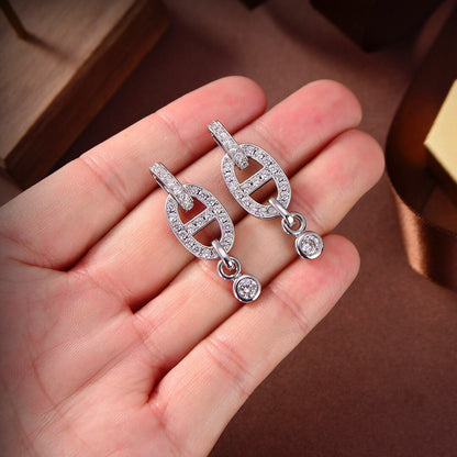 [Zalyn]HM CHAINE DIAMOND EARRINGS