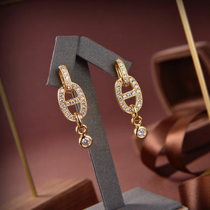 [Zalyn]HM CHAINE DIAMOND EARRINGS