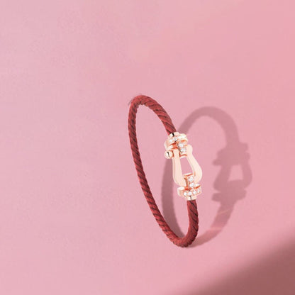 [Zalyn Jewelry ]FORCE 10 HALF DIAMOND PINK GOLD RED CORDERI LARGE AND MEDIUM MODEL