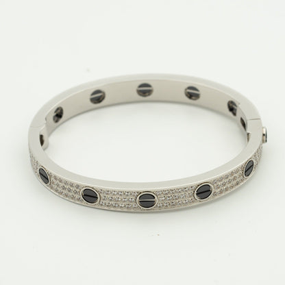 [Zalyn Jewelry ]LOVE BRACELET 6.1MM DIAMOND-PAVED CERAMIC
