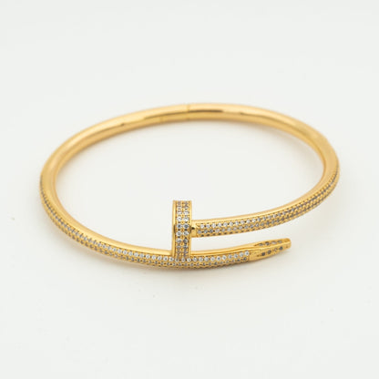 [Zalyn]JUSTE UN CLOU 3.5MM FULL PAVÉ NAIL BANGLE