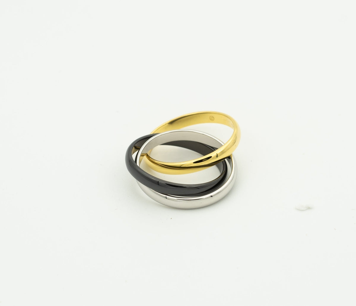 [Zalyn Jewelry ]TRINITY RING BLACK GOLD SILVER