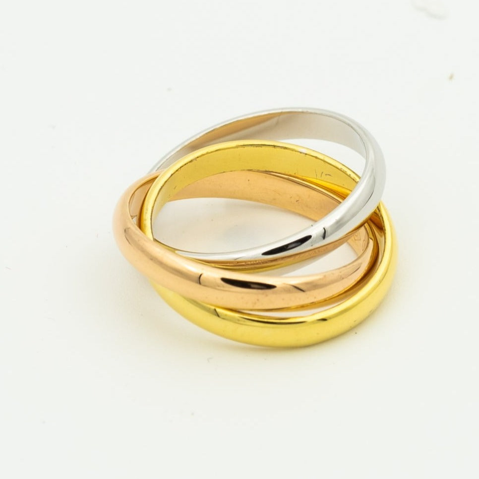[Zalyn Jewelry ]TRINITY RING GOLD PINK GOLD SILVER