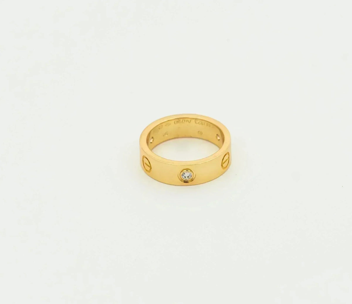 [Zalyn Jewelry ]LOVE RING 5.5MM 3 DIAMONDS GOLD