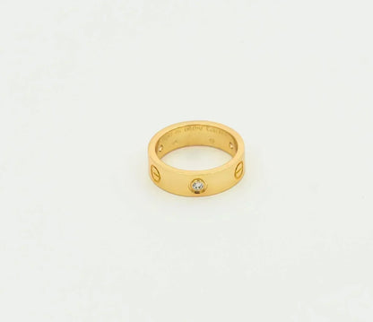 [Zalyn Jewelry ]LOVE RING 5.5MM 3 DIAMONDS GOLD