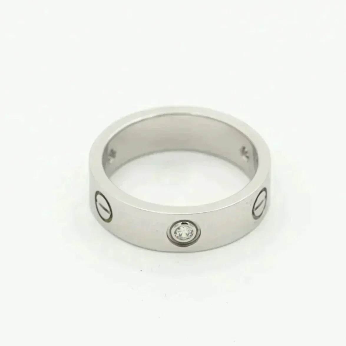 [Zalyn Jewelry ]LOVE RING 5.5MM 3 DIAMONDS SILVER