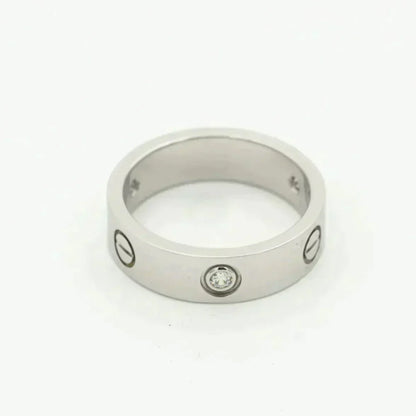 [Zalyn Jewelry ]LOVE RING 5.5MM 3 DIAMONDS SILVER