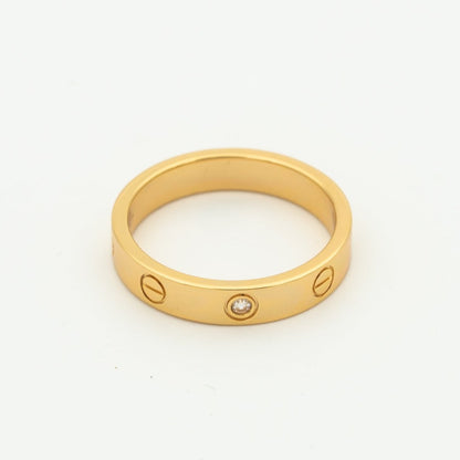 [Zalyn Jewelry ]LOVE RING 4MM 1 DIAMOND PINK GOLD