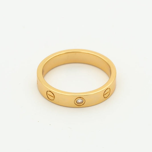 [Zalyn Jewelry ]LOVE RING 4MM 1 DIAMOND PINK GOLD
