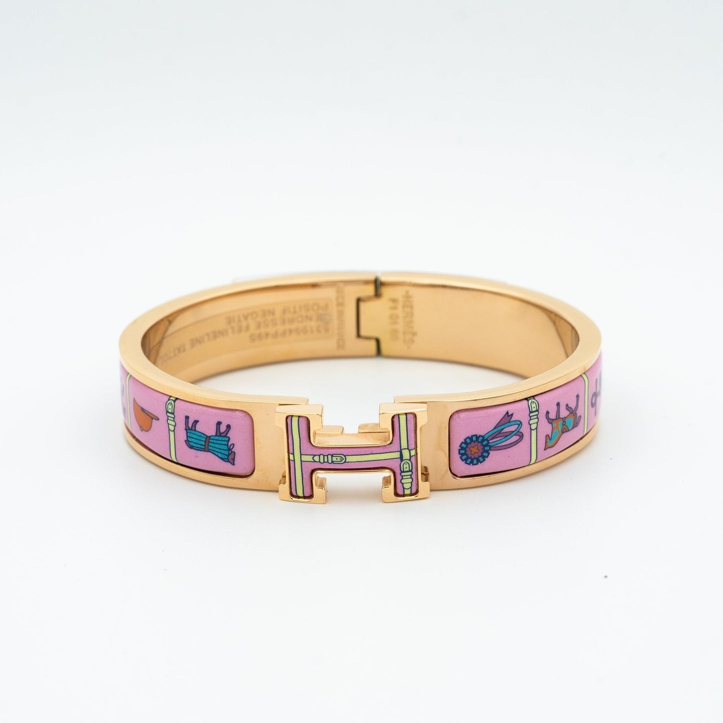 [Zalyn]H ROSE GOLD BRACELET PINK CERAMIC