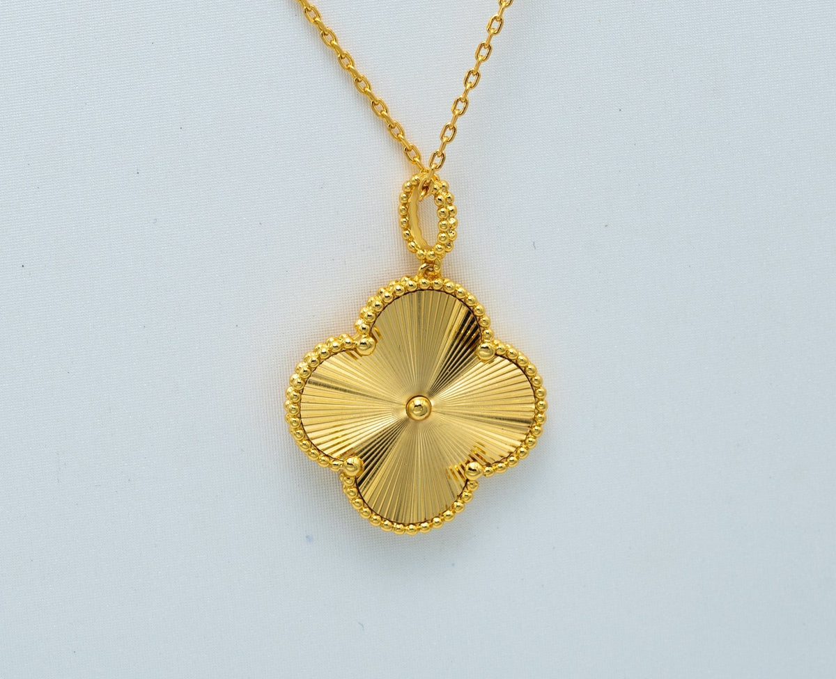 [Zalyn Jewelry ]CLOVER 25MM PEDANT NECKLACE GOLD