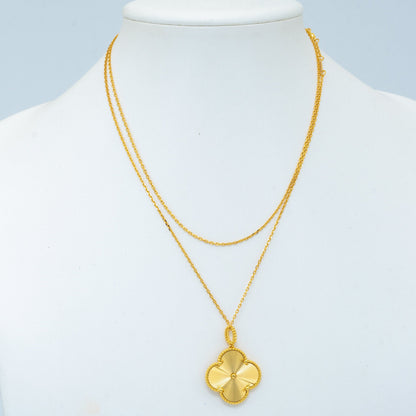 [Zalyn Jewelry ]CLOVER 25MM PEDANT NECKLACE GOLD