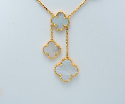 [Zalyn Jewelry ]CLOVER MOTHER OF PEARL NECKLACE 6 MOTIF