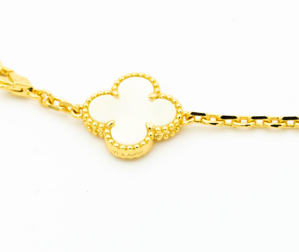 [Zalyn Jewelry ]CLOVER BRACELET 5 MOTIFS ONYX MOP