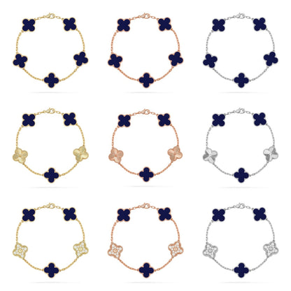 [Zalyn Jewelry ]CLOVER 5 MOTIF LAPIS LAZULI BRACELET COLLECTION