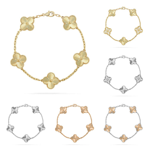 [Zalyn Jewelry ] CLOVER 5 MOTIF LASER BRACELET COLLECTION