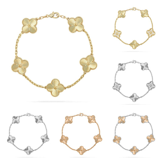 [Zalyn Jewelry ] CLOVER 5 MOTIF LASER BRACELET COLLECTION