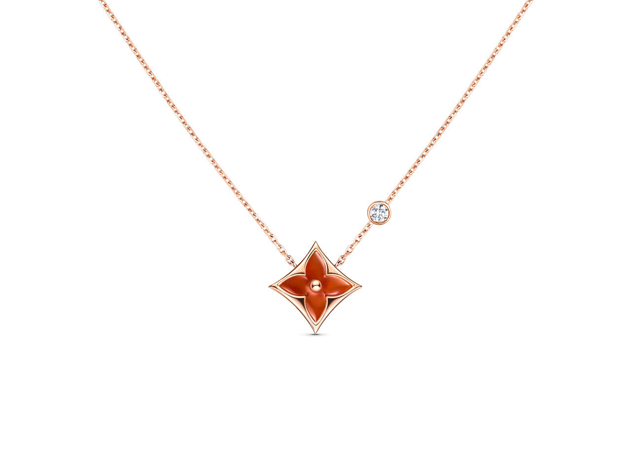 [Zalyn]STAR NECKLACE ROSE GOLD 1 DIAMOND