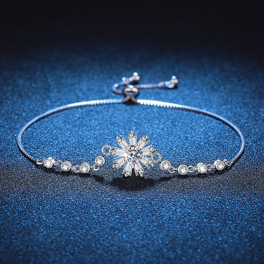 [Zalyn]RADIANT ICY CRYSTAL SUNFLOWER MOISSANITE BRACELET