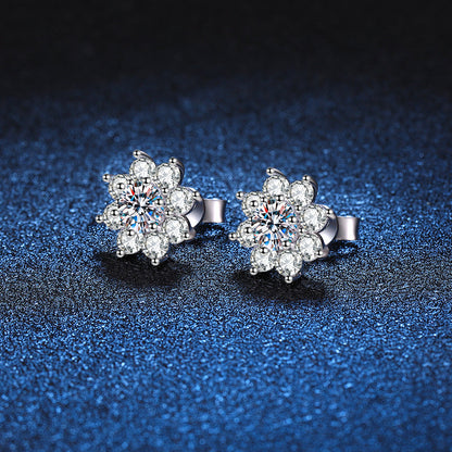 [Zalyn]RADIANT SUNFLOWER MOISSANITE STUD EARRINGS