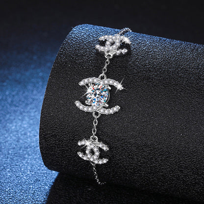 [Zalyn]CLASSIC INTERLOCKING MOISSANITE BRACELET