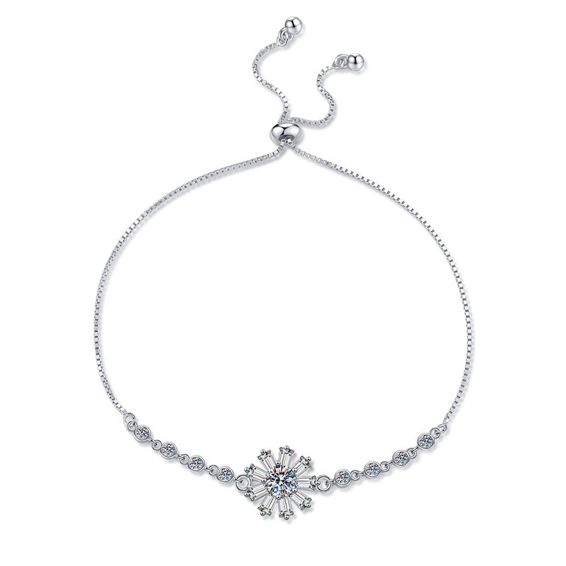 [Zalyn]RADIANT ICY CRYSTAL SUNFLOWER MOISSANITE BRACELET