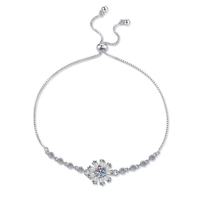 [Zalyn]RADIANT ICY CRYSTAL SUNFLOWER MOISSANITE BRACELET