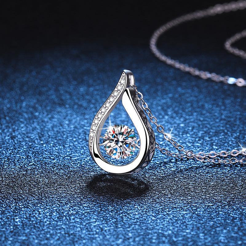 [Zalyn]DANCING WATER DROP MOISSANITE NECKLACE