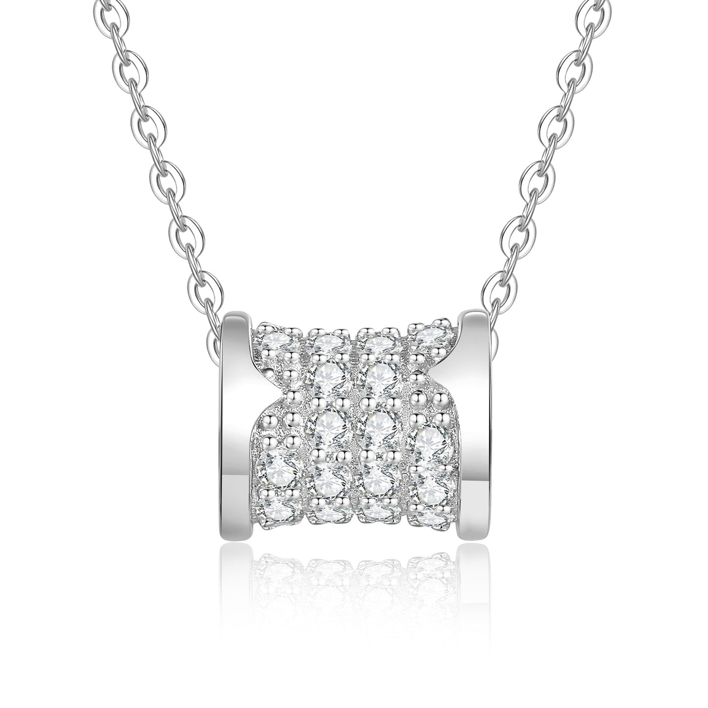 [Zalyn]FULL-PAVE "HOURGLASS" MOISSANITE NECKLACE