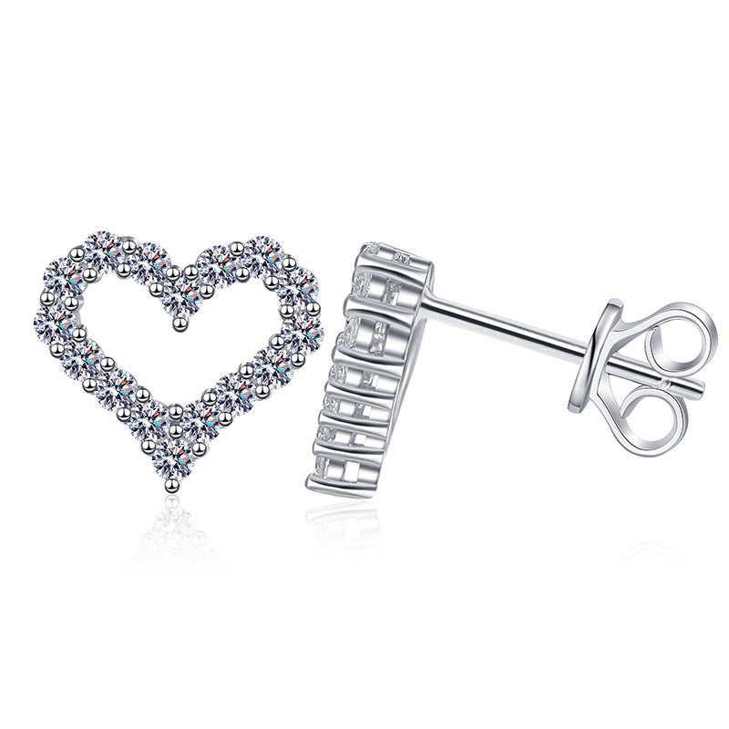 [Zalyn]SPARKLING HEART-SHAPED MOISSANITE STUD EARRINGS