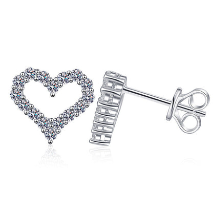 [Zalyn]SPARKLING HEART-SHAPED MOISSANITE STUD EARRINGS