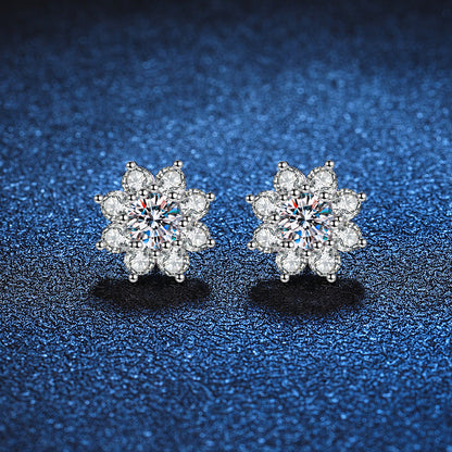 [Zalyn]RADIANT SUNFLOWER MOISSANITE STUD EARRINGS