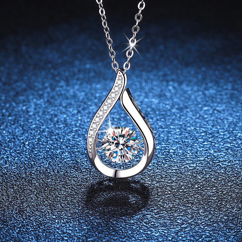 [Zalyn]DANCING WATER DROP MOISSANITE NECKLACE