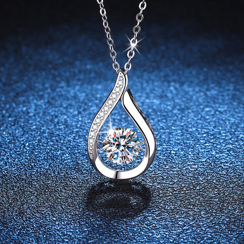 [Zalyn]DANCING WATER DROP MOISSANITE NECKLACE