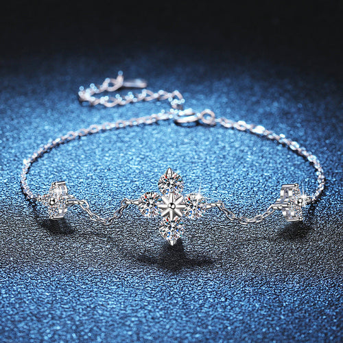 [Zalyn]CLOVER LUCKY CHARM MOISSANITE BRACELET