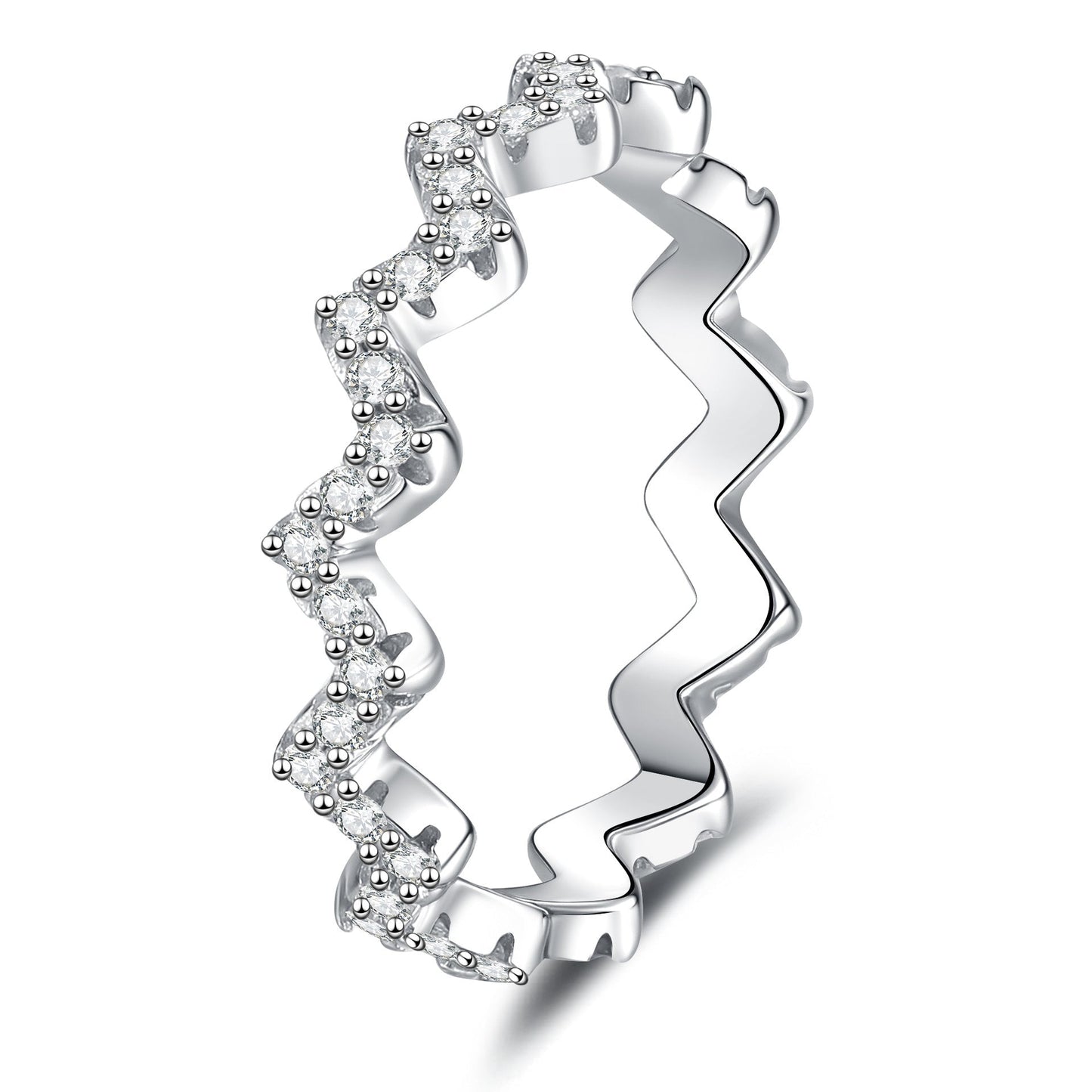[Zalyn]CHIC WAVY MOISSANITE ETERNITY RING