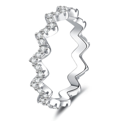 [Zalyn]CHIC WAVY MOISSANITE ETERNITY RING