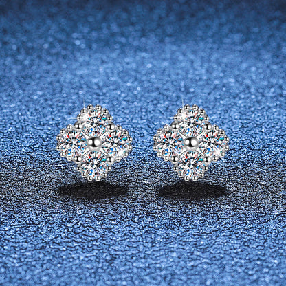 [Zalyn]ELEGANT FOUR-LEAF CLOVER MOISSANITE STUD EARRINGS