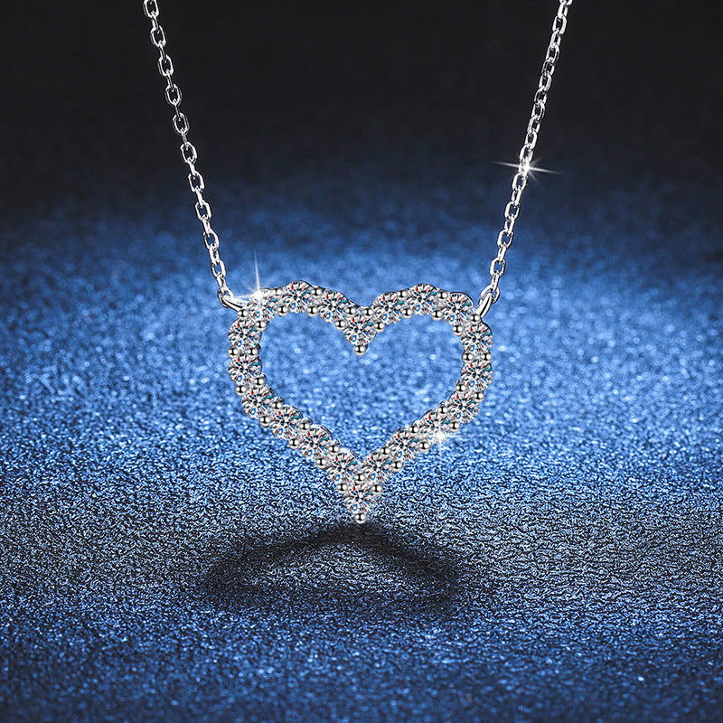 [Zalyn]ROMANTIC HEART MOISSANITE PENDANT NECKLACE