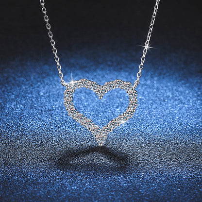 [Zalyn]ROMANTIC HEART MOISSANITE PENDANT NECKLACE